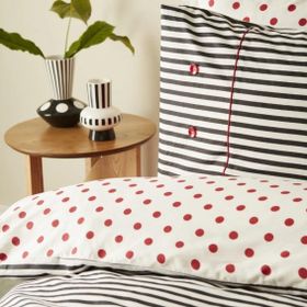 Karaca Home Polka %100 Pamuk Siyah Çift Taraflı Çift Kişilik Nevresim Takımı