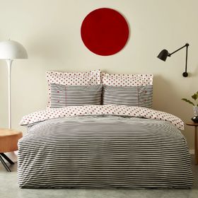 Karaca Home Polka %100 Pamuk Siyah Çift Taraflı Çift Kişilik Nevresim Takımı