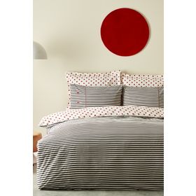 Karaca Home Polka %100 Pamuk Siyah Çift Taraflı Çift Kişilik Nevresim Takımı