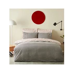 Karaca Home Polka %100 Pamuk Siyah Çift Taraflı Çift Kişilik Nevresim Takımı