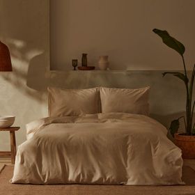 Karaca Home Pollen Bej Tek Kişilik Keten Nevresim Takımı