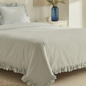 Karaca Home Pure Ruffle %100 Pamuk Açık Mavi Çift Kişilik Nevresim Takımı