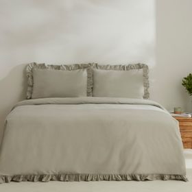 Karaca Home Pure Ruffle %100 Pamuk Adaçayı Çift Kişilik Nevresim Takımı