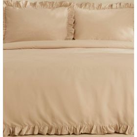 Karaca Home Pure Ruffle %100 Pamuk Ekru Çift Kişilik Nevresim Takımı