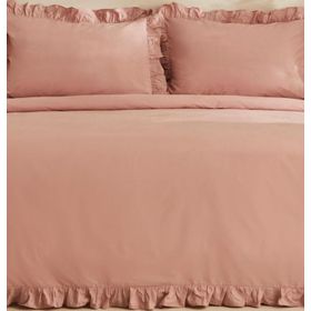 Karaca Home Pure Ruffle %100 Pamuk Pudra Çift Kişilik Nevresim Takımı