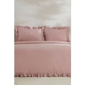 Karaca Home Pure Ruffle %100 Pamuk Pudra Çift Kişilik Nevresim Takımı