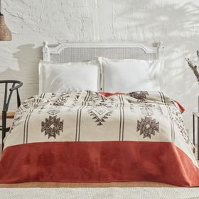 Karaca Home Raya Çift Kişilik Kremit Pamuk Battaniye