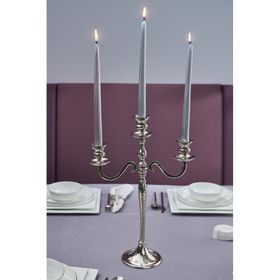 Karaca Home Rena 3'lü Silver 45x30 cm Şamdan