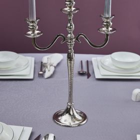 Karaca Home Rena 3'lü Silver 45x30 cm Şamdan