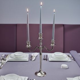 Karaca Home Rena 3'lü Silver 45x30 cm Şamdan