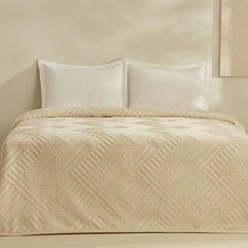 Karaca Home Rita Emboss Ekru Tek Kişilik Battaniye