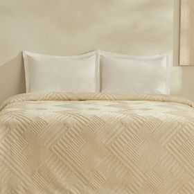 Karaca Home Rita Emboss Ekru Tek Kişilik Battaniye