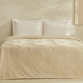 Karaca Home Rita Emboss Ekru Tek Kişilik Battaniye
