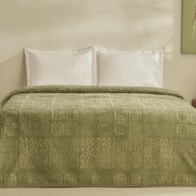 Karaca Home Rita Yeşil Tek Kişilik Emboss Battaniye