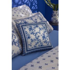 Karaca Home Rosario 45x45 cm Mavi Beyaz Dolgulu Kırlent
