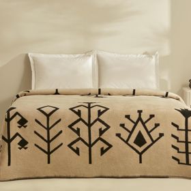 Karaca Home Sara Beyaz Çift Kişilik Pamuklu Battaniye