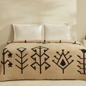 Karaca Home Sara Beyaz Çift Kişilik Pamuklu Battaniye