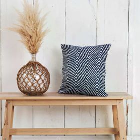 Karaca Home Savana 45x45 cm Mavi Jakar Kırlent