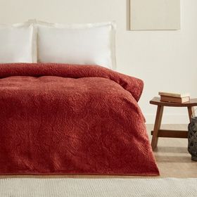 Karaca Home Savoy Çift Kişilik Embos Kahve Battaniye