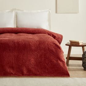 Karaca Home Savoy Çift Kişilik Embos Kahve Battaniye