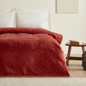 Karaca Home Savoy Çift Kişilik Embos Kahve Battaniye