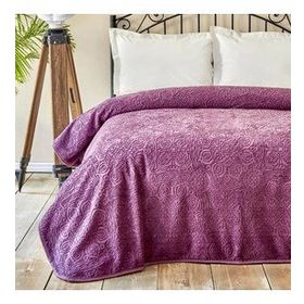 Karaca Home Scala Mürdüm Tek Kişilik Embosy Battaniye