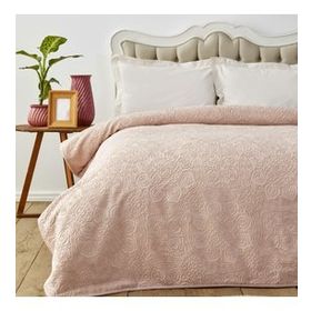 Karaca Home Scala Pudra Tek Kişilik Embosy Battaniye