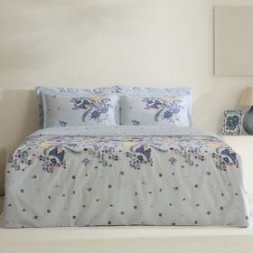 Karaca Home Seliya Pamuk Mavi 160 x 220 cm Tek Kişilik Nevresim Takımı