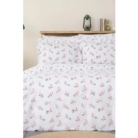 Karaca Home Silvie %100 Pamuk Fırfırlı Kırmızı Çift Kişilik Nevresim Takım