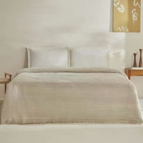 Karaca Home Sion Ekru Çift Kişilik Sonil Battaniye