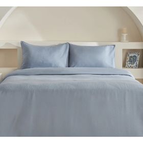 Karaca Home Sion Mavi %100 Pamuk Jakarlı Saten King Size Nevresim Takımı