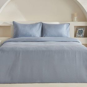 Karaca Home Sion Mavi %100 Pamuk Jakarlı Saten King Size Nevresim Takımı