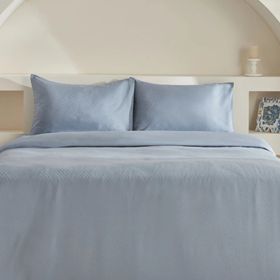 Karaca Home Sion Mavi %100 Pamuk Jakarlı Saten King Size Nevresim Takımı