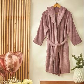 Karaca Home Softy Lila Nakışlı Bornoz
