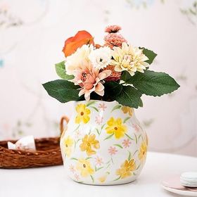 Karaca Home Spring Sarı Çiçek Desenli Vazo