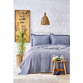Karaca Home Stella Indigo Çift Kişilik Yatak Örtüsü Seti