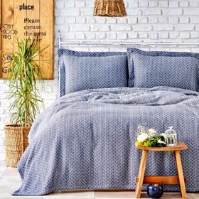 Karaca Home Stella Indigo Çift Kişilik Yatak Örtüsü Seti