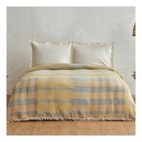 Karaca Home Striped %100 Pamuk Mavi Çift Kişilik Müslin Pike