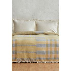 Karaca Home Striped %100 Pamuk Mavi Çift Kişilik Müslin Pike