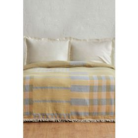 Karaca Home Striped %100 Pamuk Mavi Çift Kişilik Müslin Pike