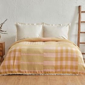 Karaca Home Striped %100 Pamuk Yavruağzı Çift Kişilik Müslin Pike