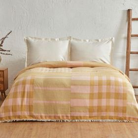 Karaca Home Striped %100 Pamuk Yavruağzı Çift Kişilik Müslin Pike