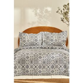 Karaca Home Tiles Çift Kişilik Mavi Yatak Örtüsü