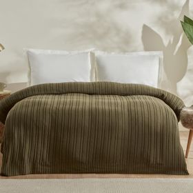 Karaca Home Tracy Çift Kişilik Haki Triko Battaniye