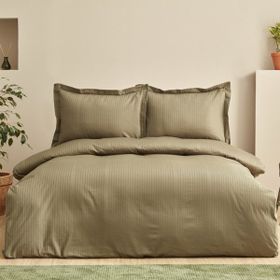 Karaca Home Uniq %100 Pamuk Tek Kişilik Haki Saten Nevresim Takımı