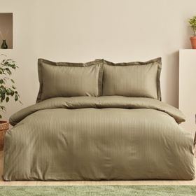 Karaca Home Uniq Haki %100 Pamuk Çift Kişilik Saten Nevresim Takımı