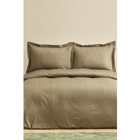 Karaca Home Uniq Haki %100 Pamuk Çift Kişilik Saten Nevresim Takımı