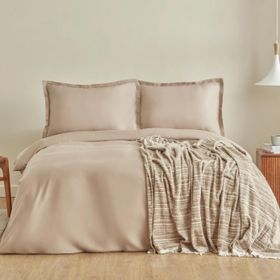 Karaca Home Weena Bej Krep Nevresim Jakar Çift Kişilik Pike Takımı