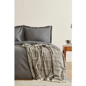 Karaca Home Weena Gri Krep Nevresim Jakar Çift Kişilik Pike Takımı