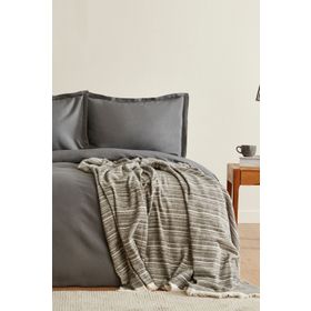 Karaca Home Weena Gri Krep Nevresim Jakar Çift Kişilik Pike Takımı